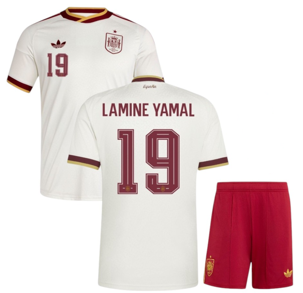 Lamine Yamal #19 Spain Away Kids Jersey Set