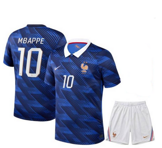 Mbappe #10 France Home Kids Jersey Set