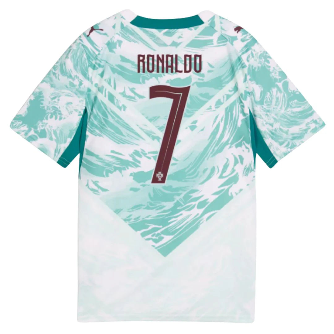 Ronaldo Portugal White & Green Kids Jersey Kit