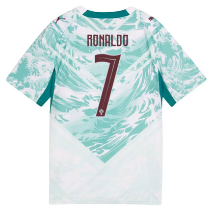 Ronaldo Portugal White & Green Kids Jersey Kit