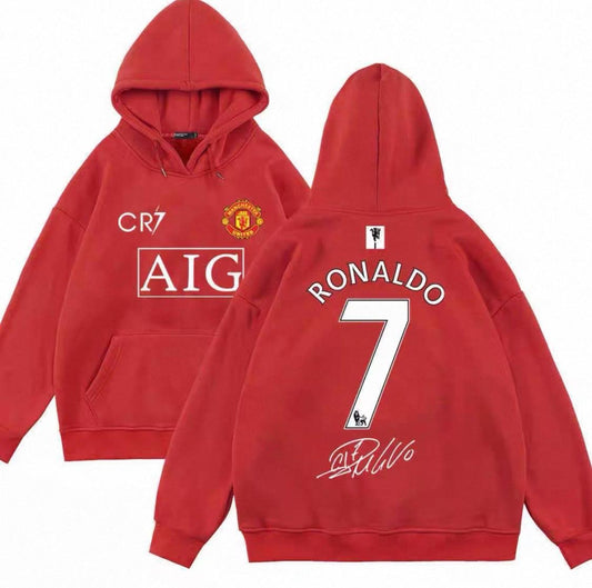 Kids Red Ronaldo Hoodies